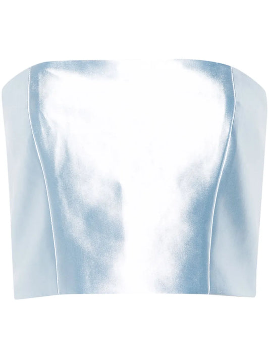 Shiny Suiting Cropped Top