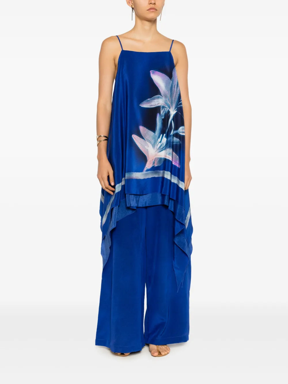 Floral-Print Silk Dress