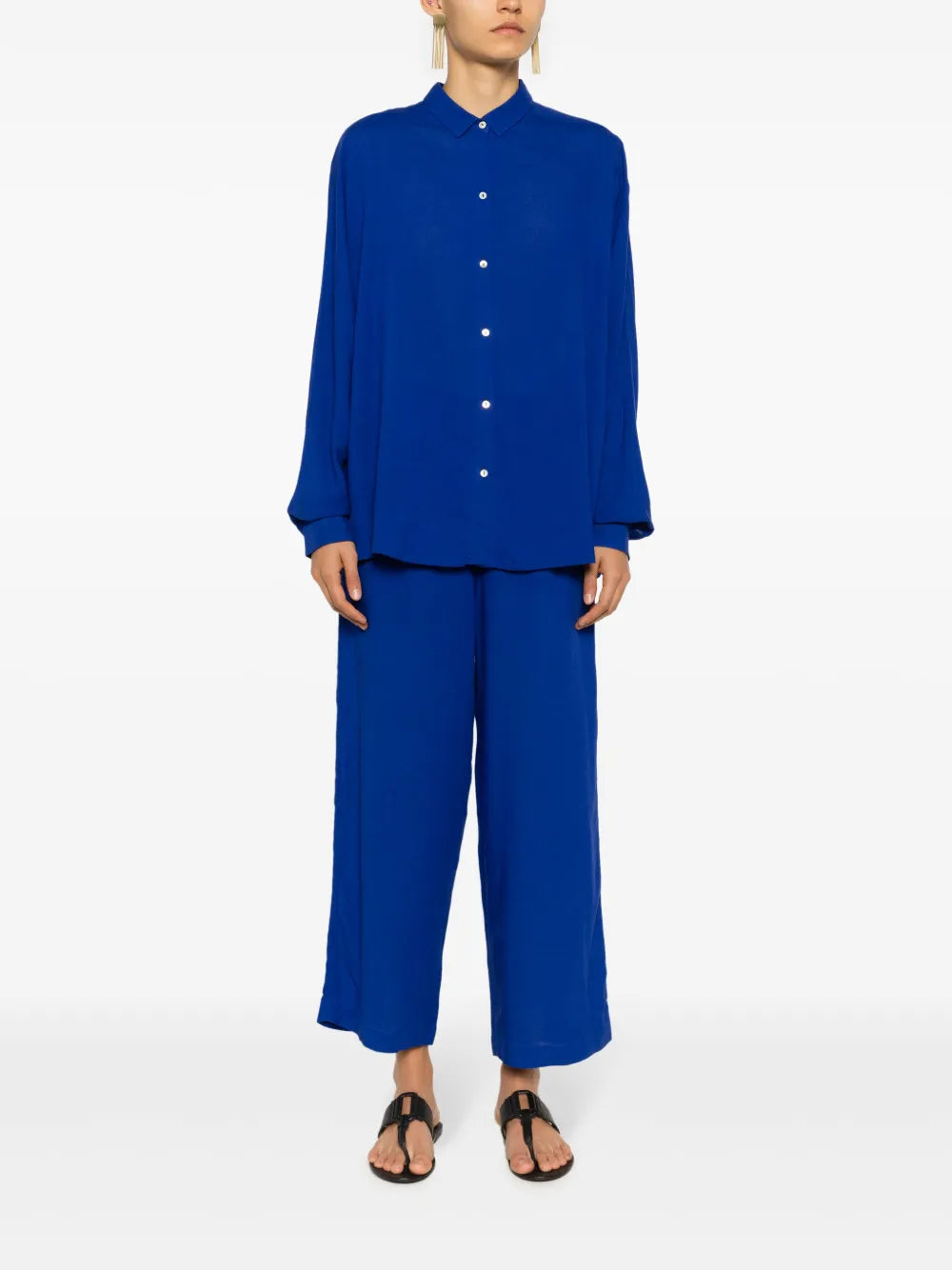 Gathered Long-Sleeve Shirt