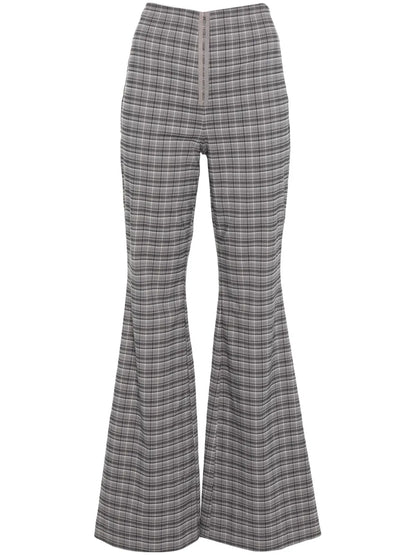 Checked Flared Trousers
