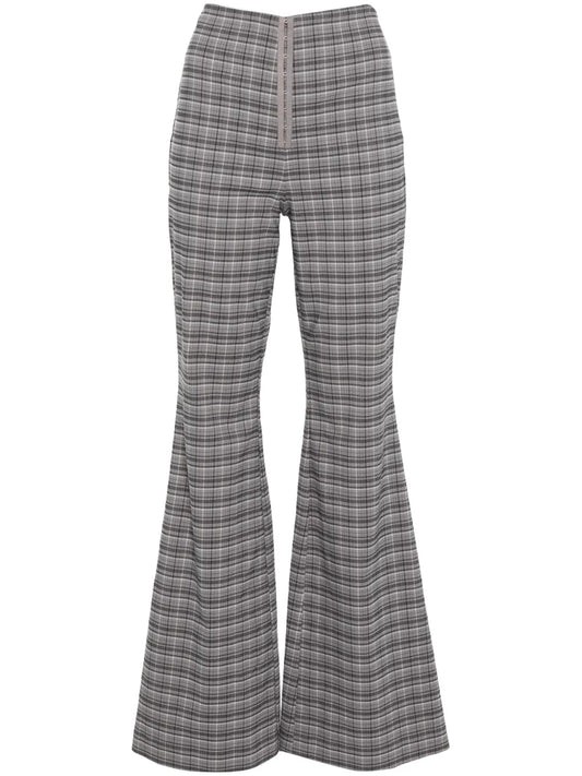 Checked Flared Trousers