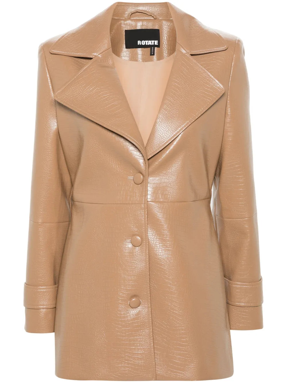 Croc-Embossed Single-Breasted Blazer