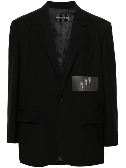 Graphic-Print Blazer