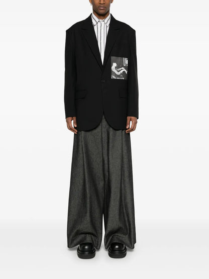 Printed Single-Breasted Blazer