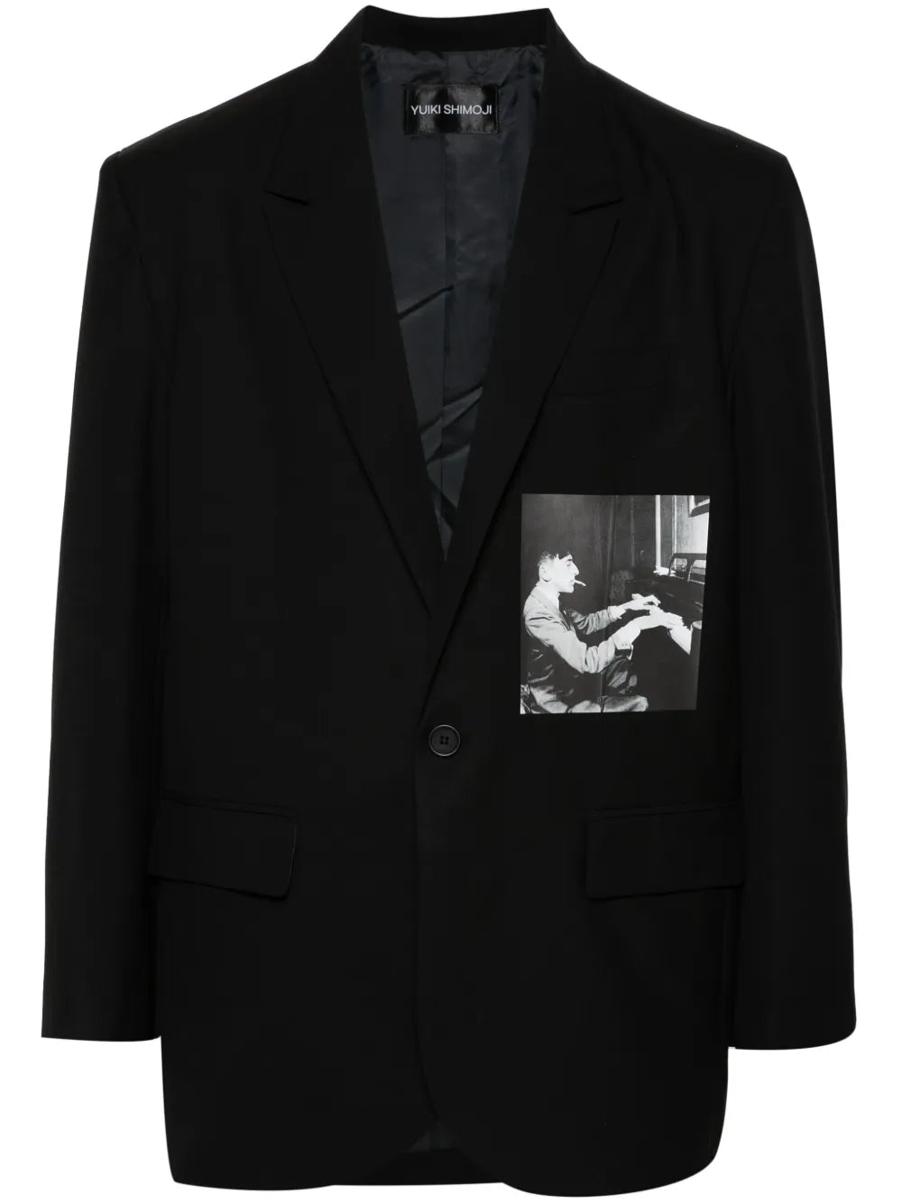 Printed Single-Breasted Blazer