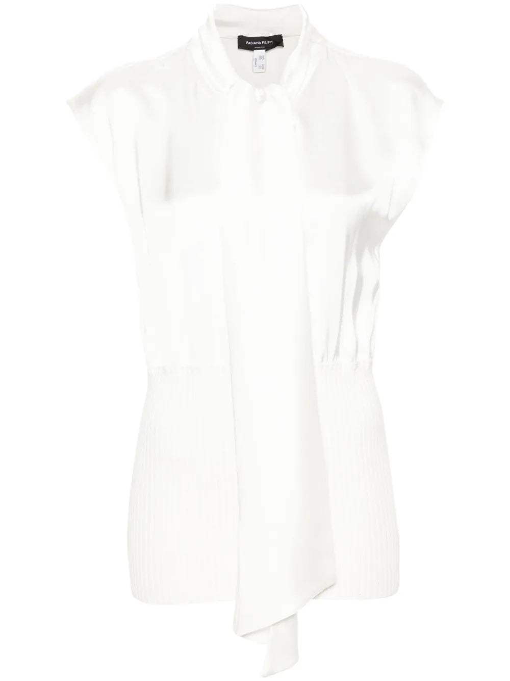 Tied-Neck Panelled Blouse