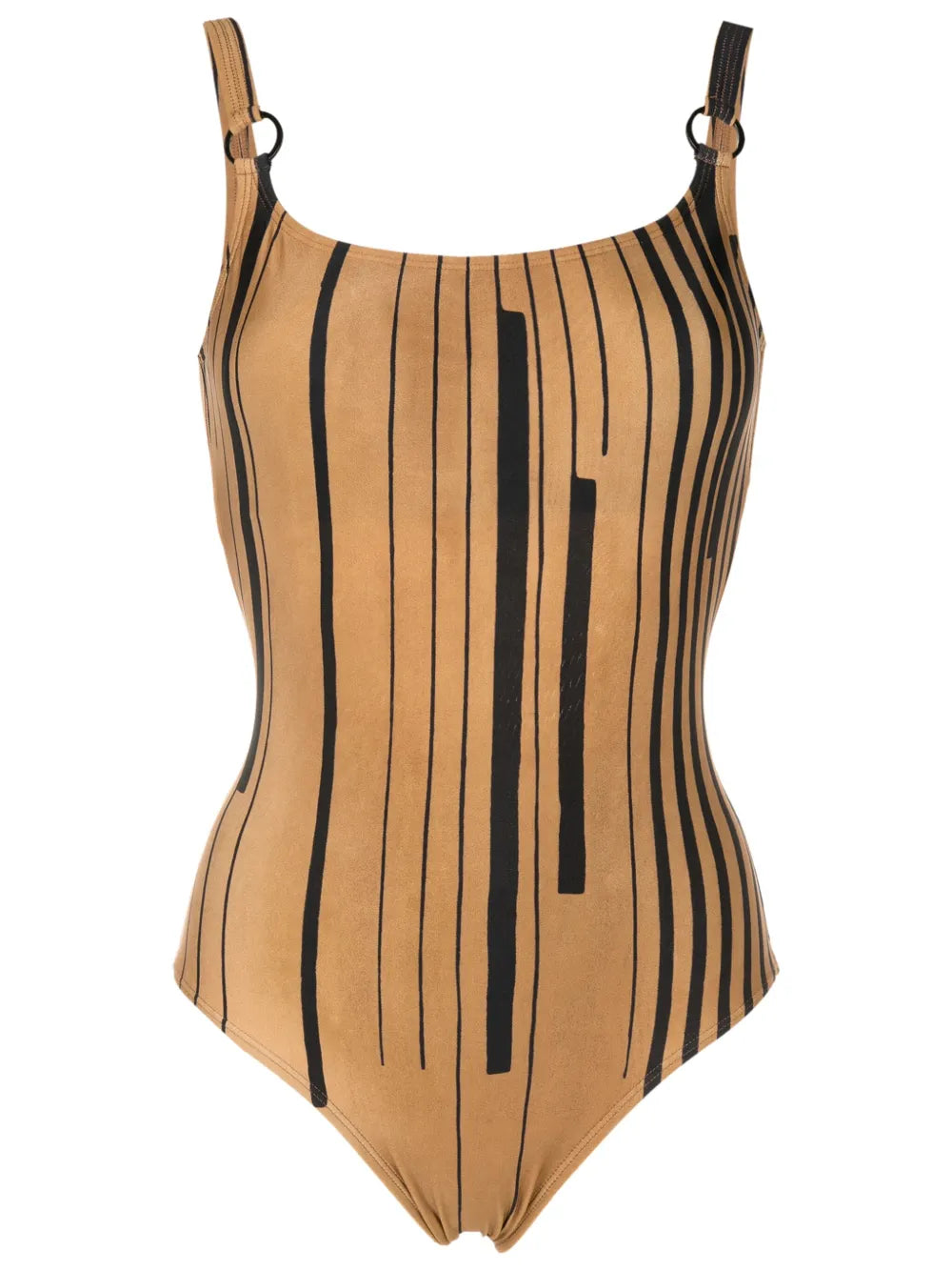 Striped Scoop-Neck Swimsuit