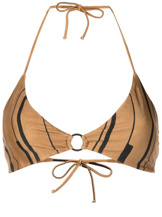 Striped Triangle Bikini Top