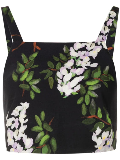 Floral-Print Cropped Tank Top