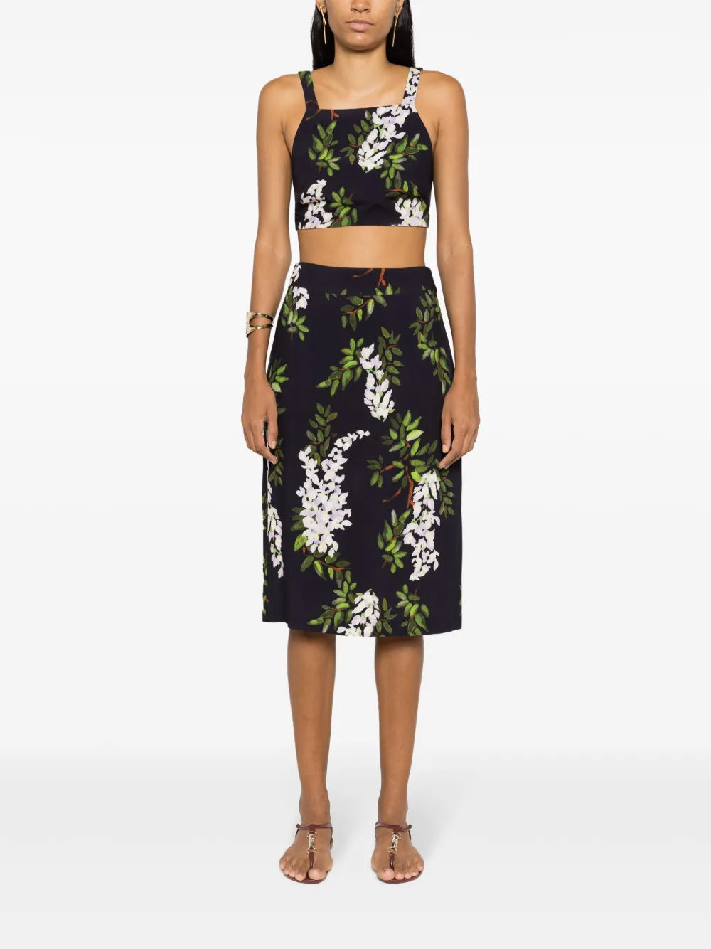 Floral-Print Cropped Tank Top