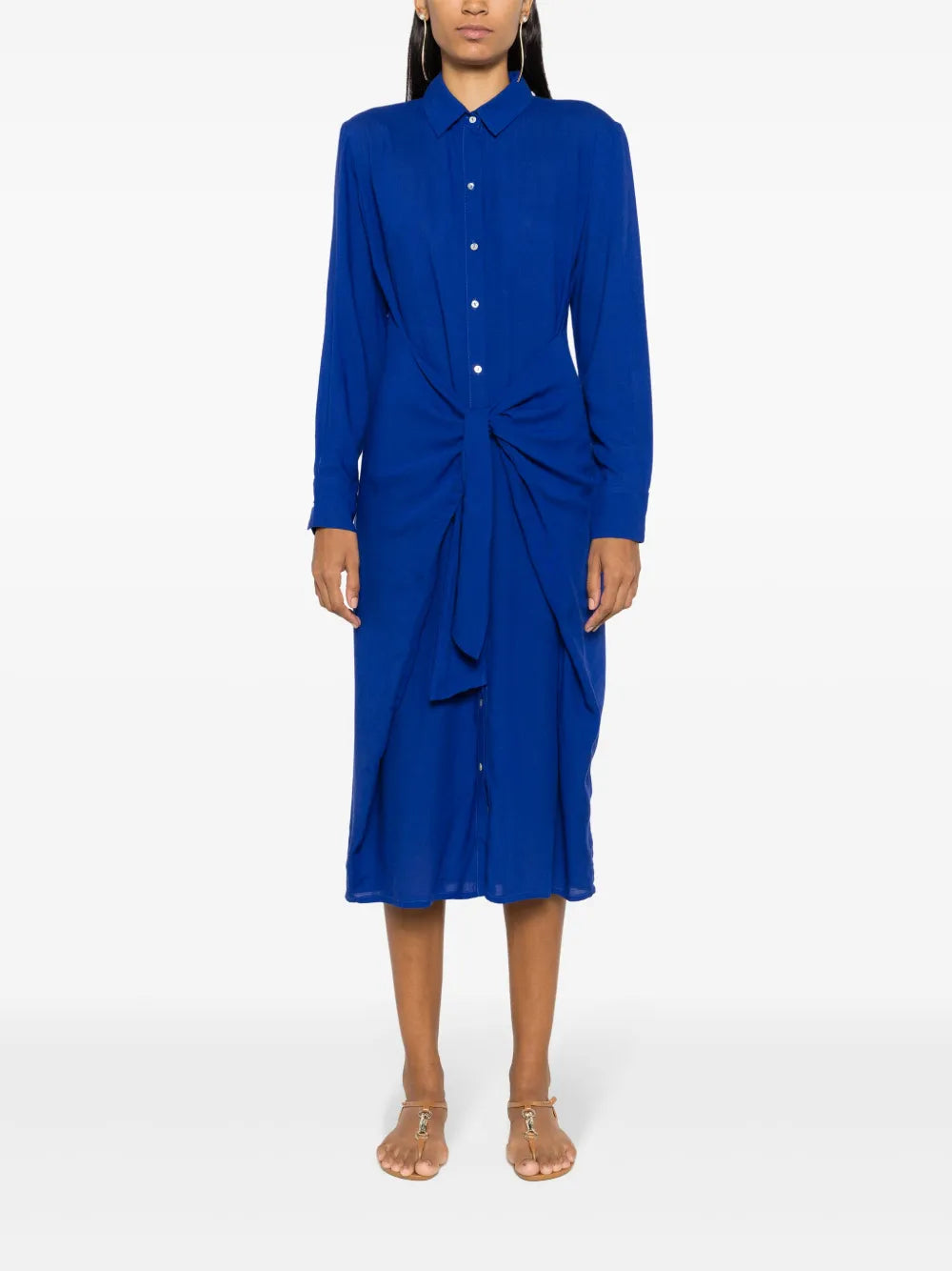 Tie-Waist Midi Shirtdress