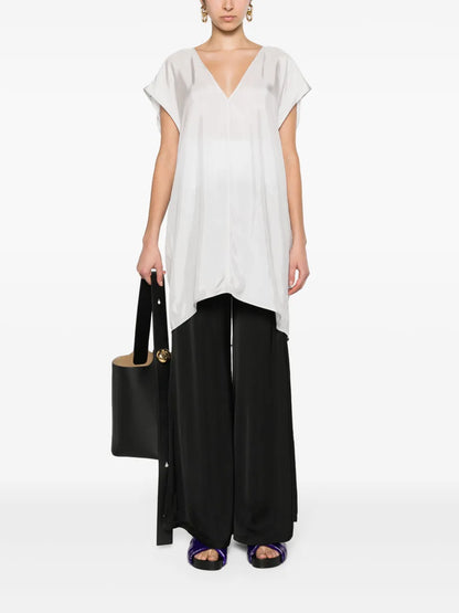 Wide-Leg Satin Trousers