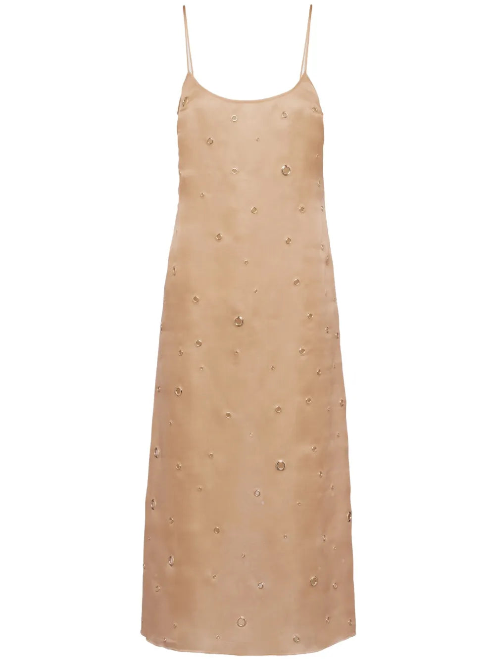 Eyelet-Detail Organza Midi Dress