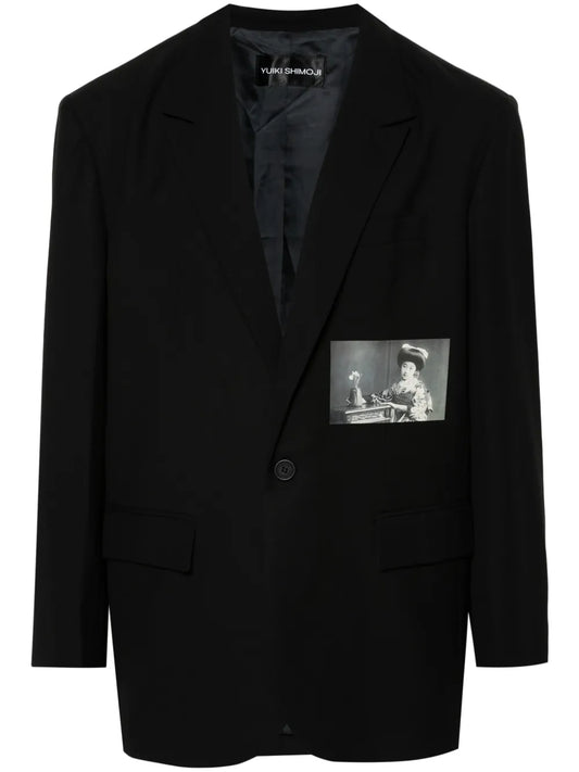 Printed Single-Breasted Blazer