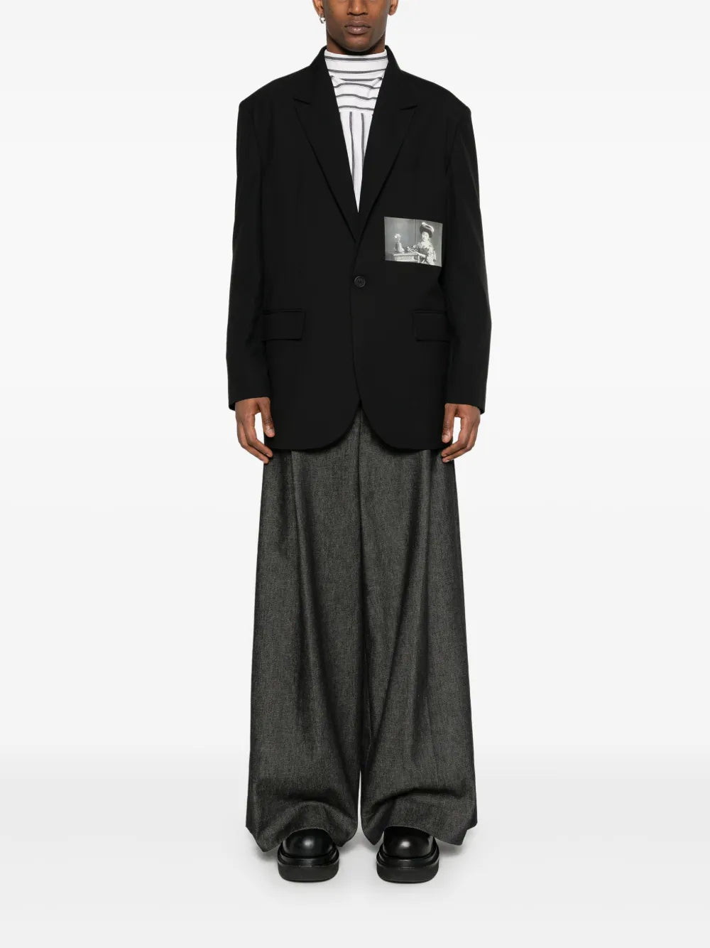 Printed Single-Breasted Blazer