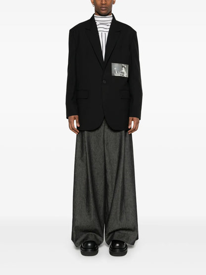 Printed Single-Breasted Blazer