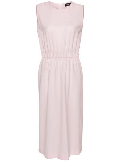 Contrast-Stitching Midi Dress