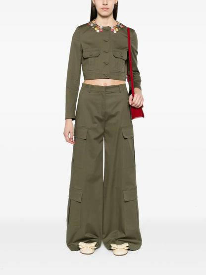 Wide-Leg Cargo Trousers