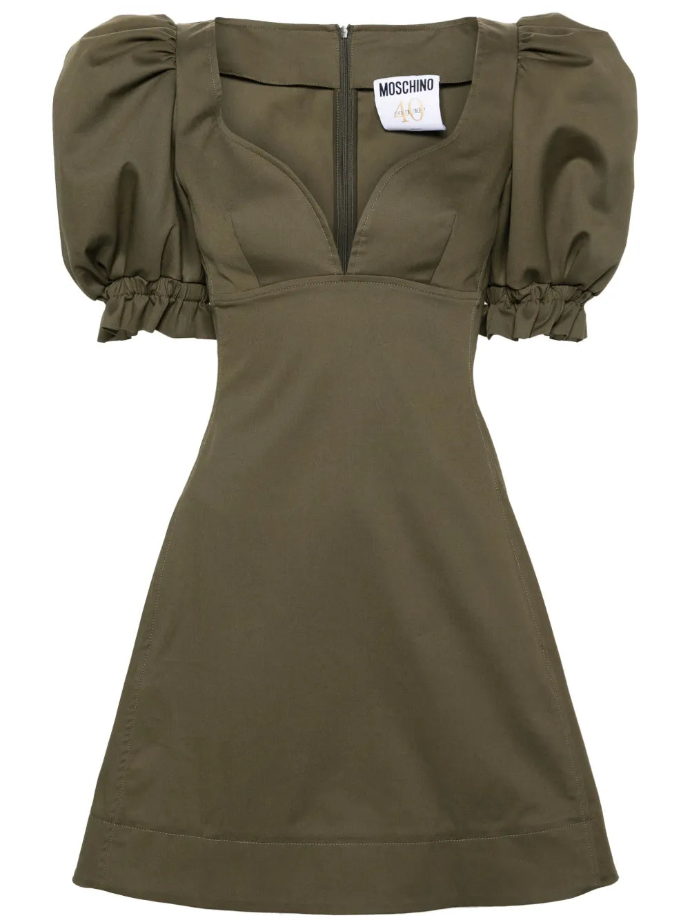 Puff-Sleeve Cotton Minidress