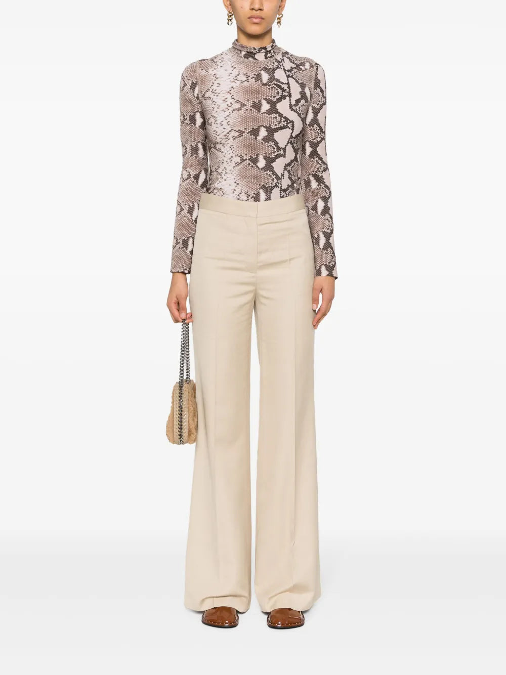 High-Waisted Flared Trousers
