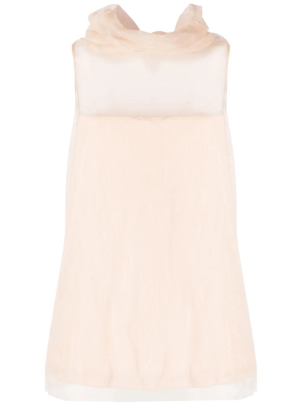 Roll-Neck Tulle Top