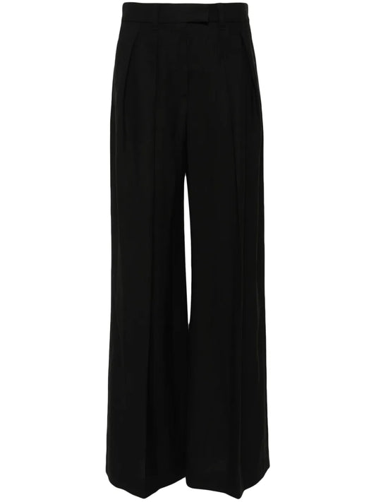 Pleated Straight-Leg Trousers