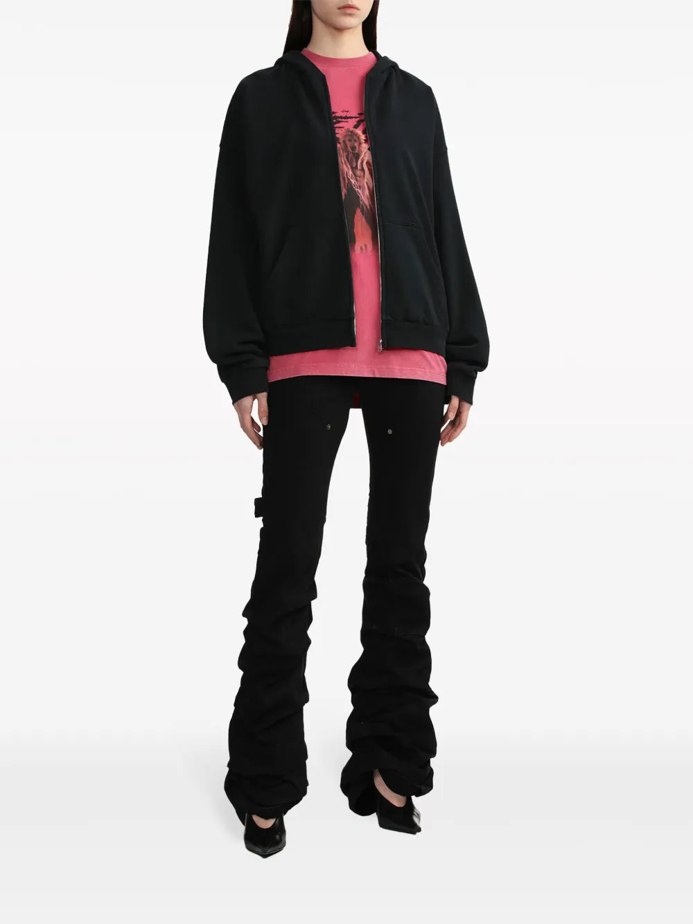 Spiked Zip-Up Hoodie