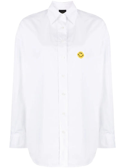 Smiley-Motif Cotton Shirt