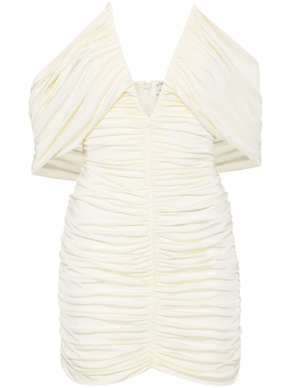 Off-Shoulder Ruched Minidress