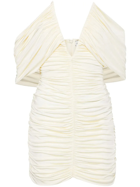 Off-Shoulder Ruched Minidress