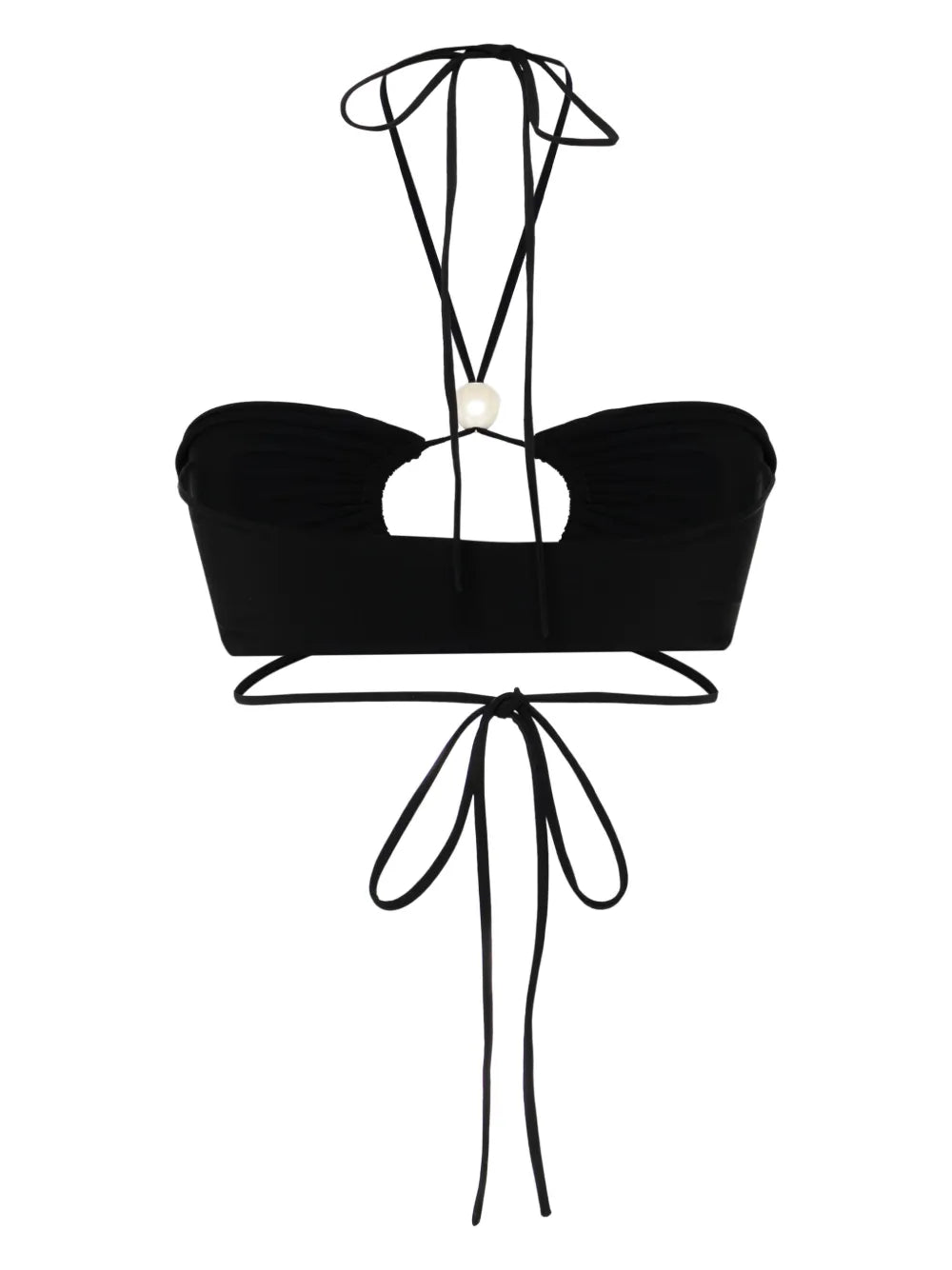 Pearl-Detailed Bandeau Bikini Top