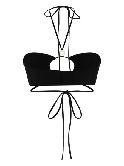 Pearl-Detailed Bandeau Bikini Top
