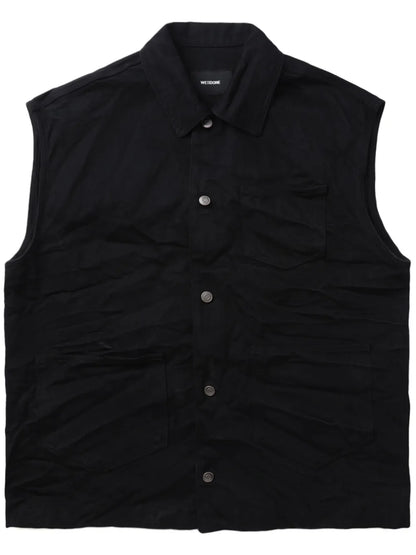 Press-Stud Cotton-Blend Vest