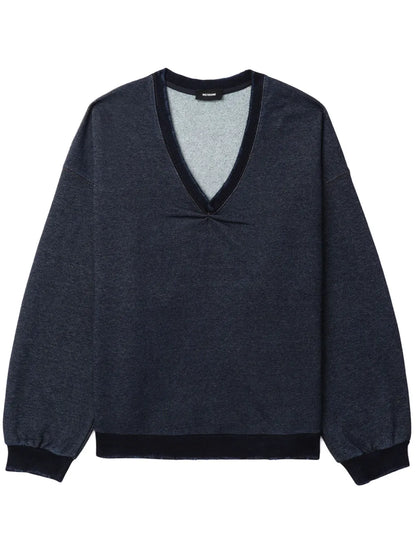 Ruched-Detail Cotton Sweatshirt