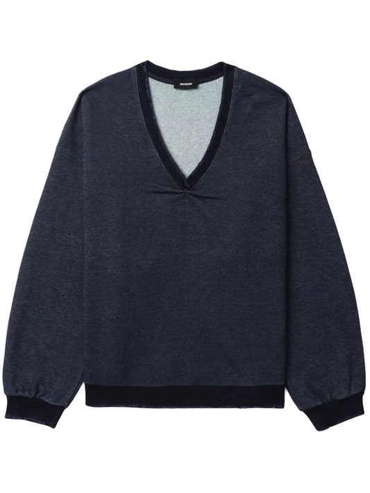 Ruched-Detail Cotton Sweatshirt