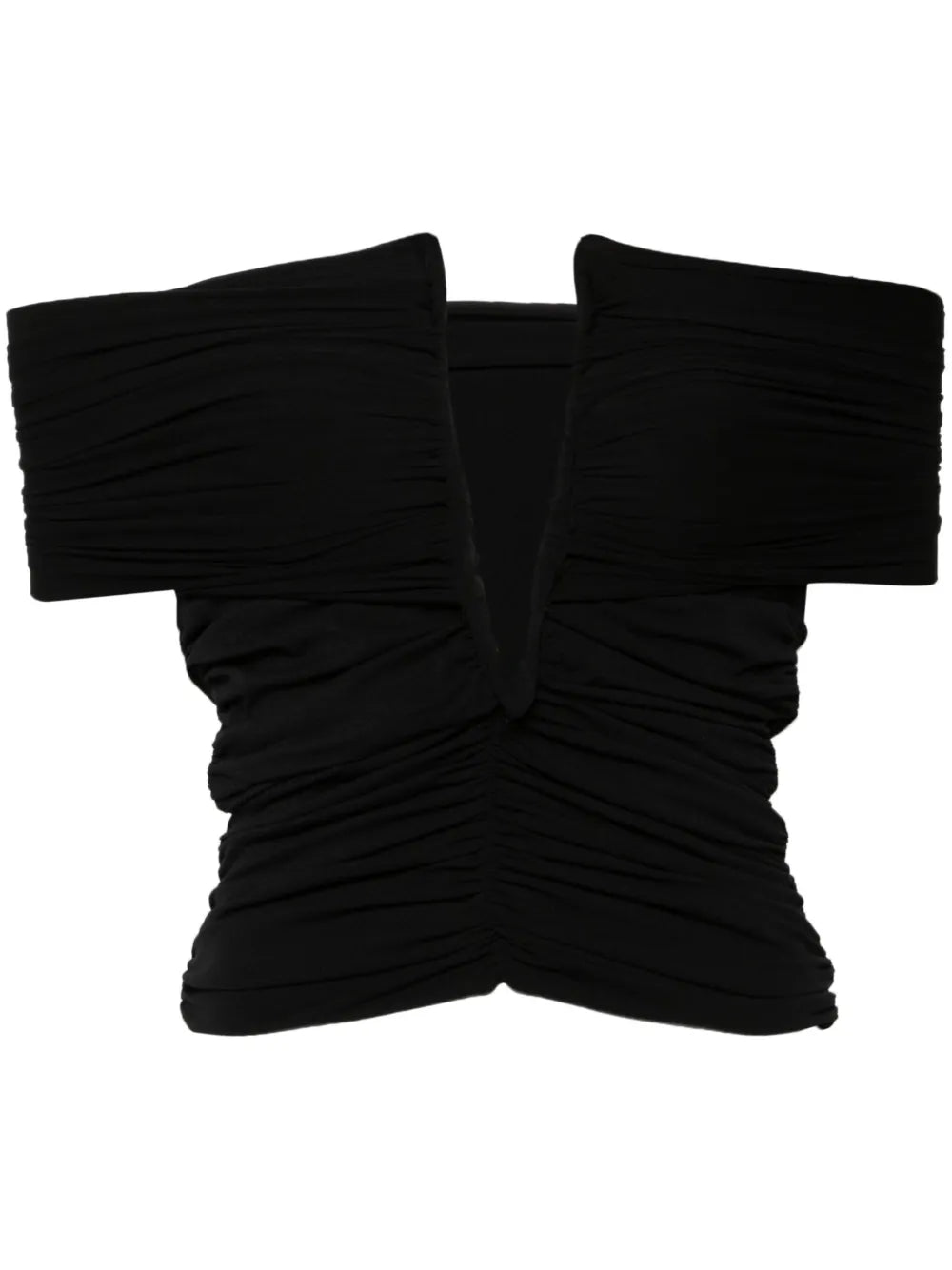 Ruched Plunge Wrap Blouse