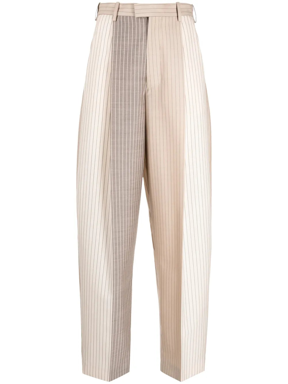 Pinstriped Straight-Leg Trousers