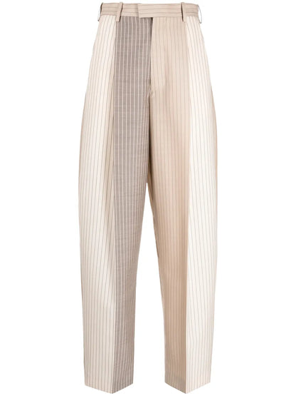 Pinstriped Straight-Leg Trousers