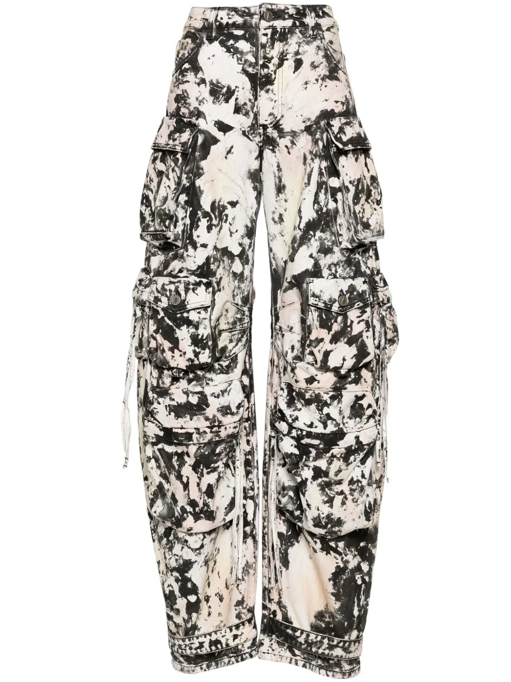 Fern Printed Wide-Leg Cargo Jeans