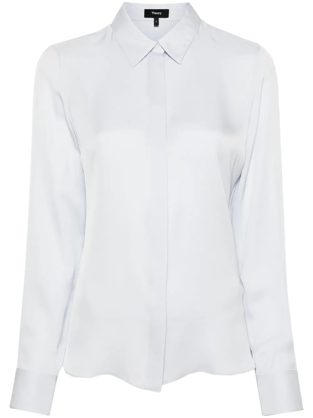 Classic-Collar Silk Shirt