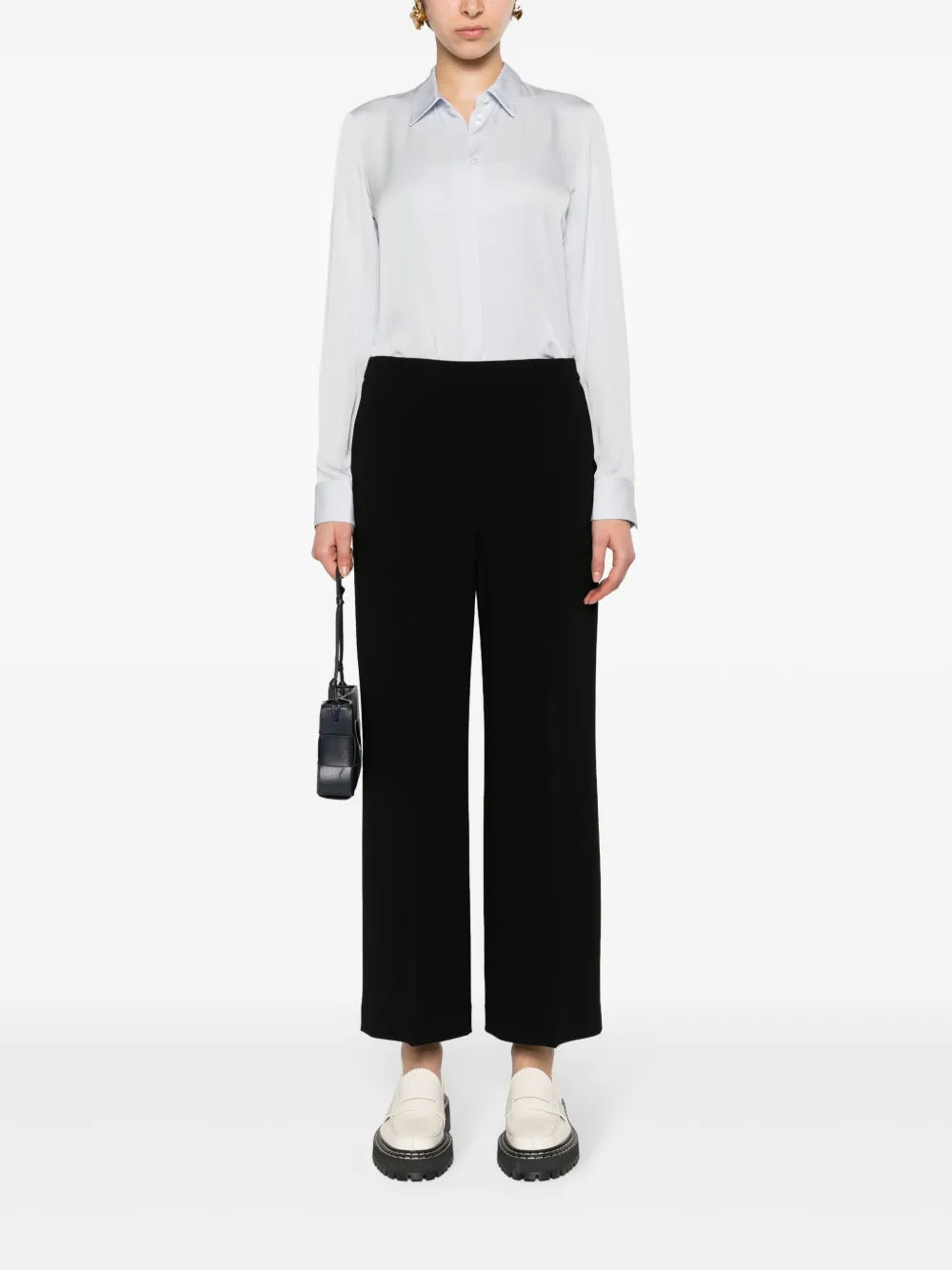 Classic-Collar Silk Shirt