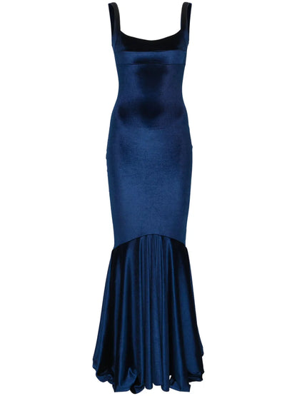 Sleeveless Velvet Mermaid Gown