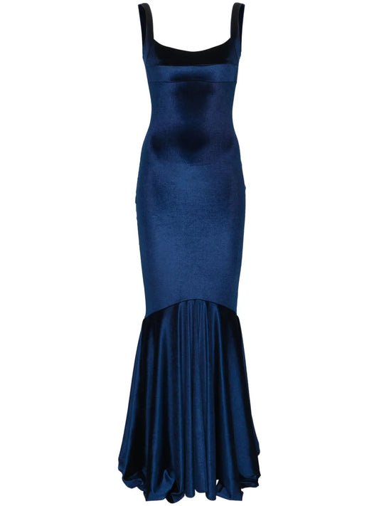 Sleeveless Velvet Mermaid Gown