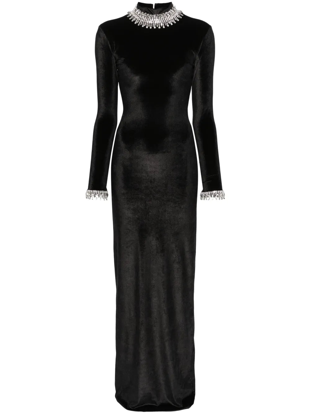 Crystal-Embellished Velvet Gown