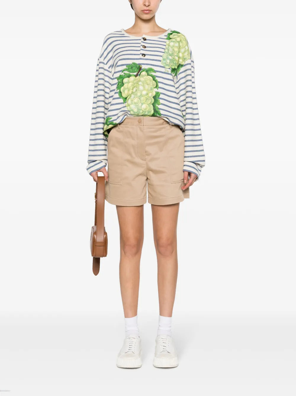 Logo-Patch Garbadine Shorts