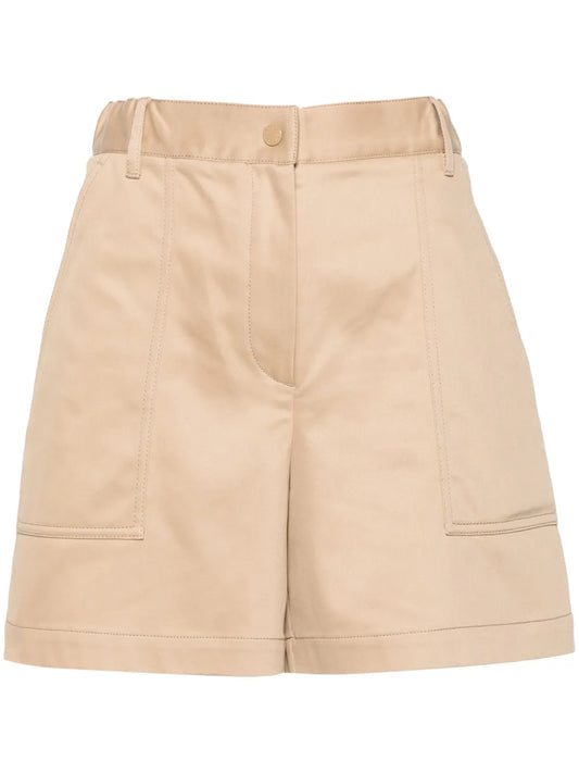 Logo-Patch Garbadine Shorts
