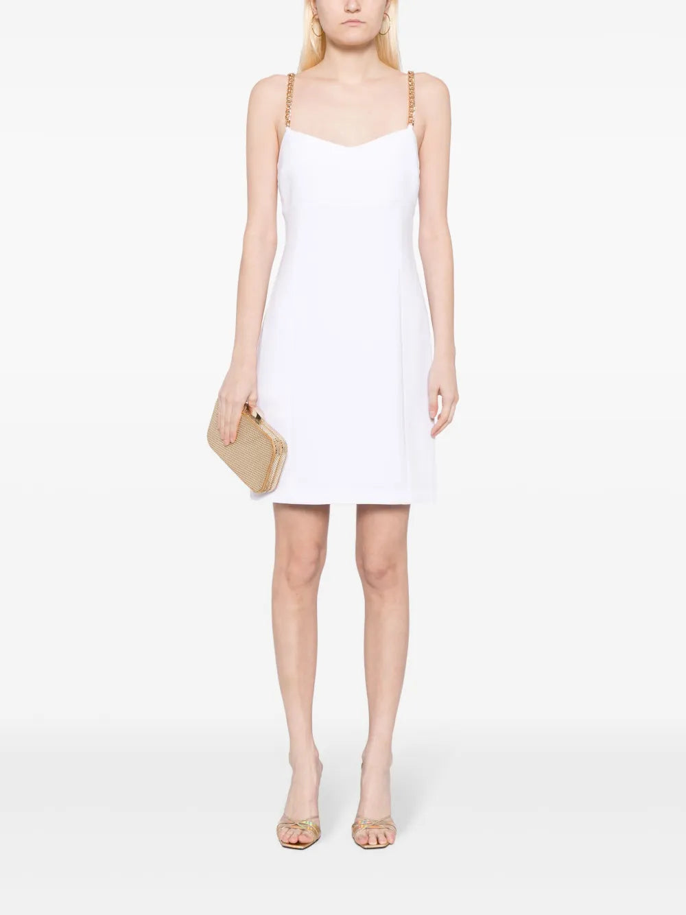 Embellished Crepe Slip Dress