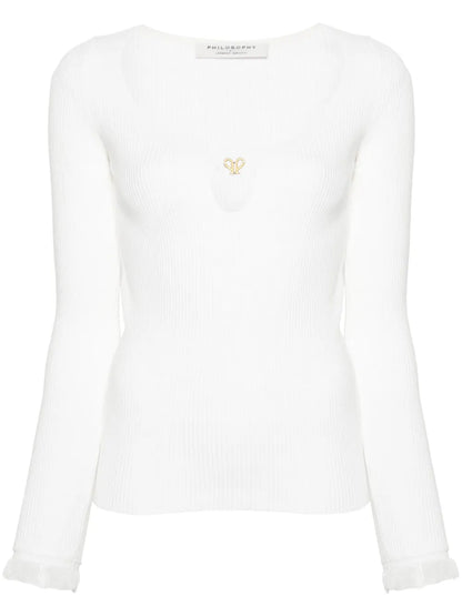Logo-Plaque Ribbed Top
