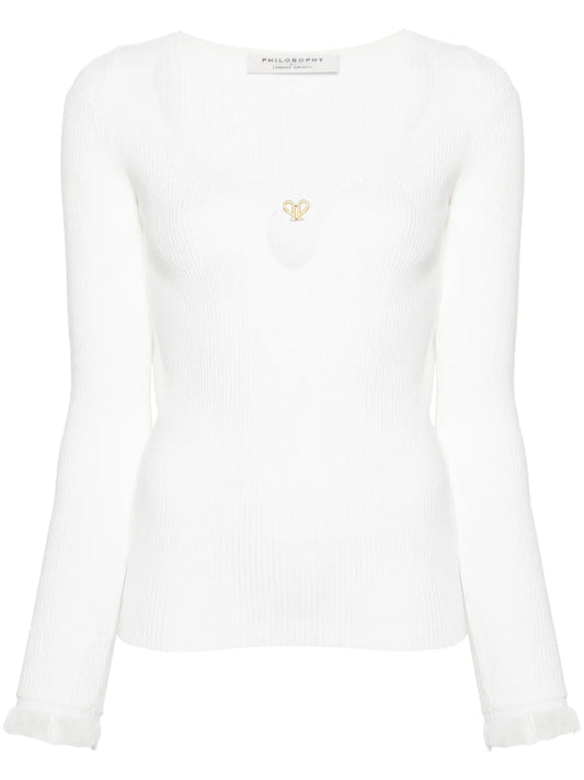 Logo-Plaque Ribbed Top