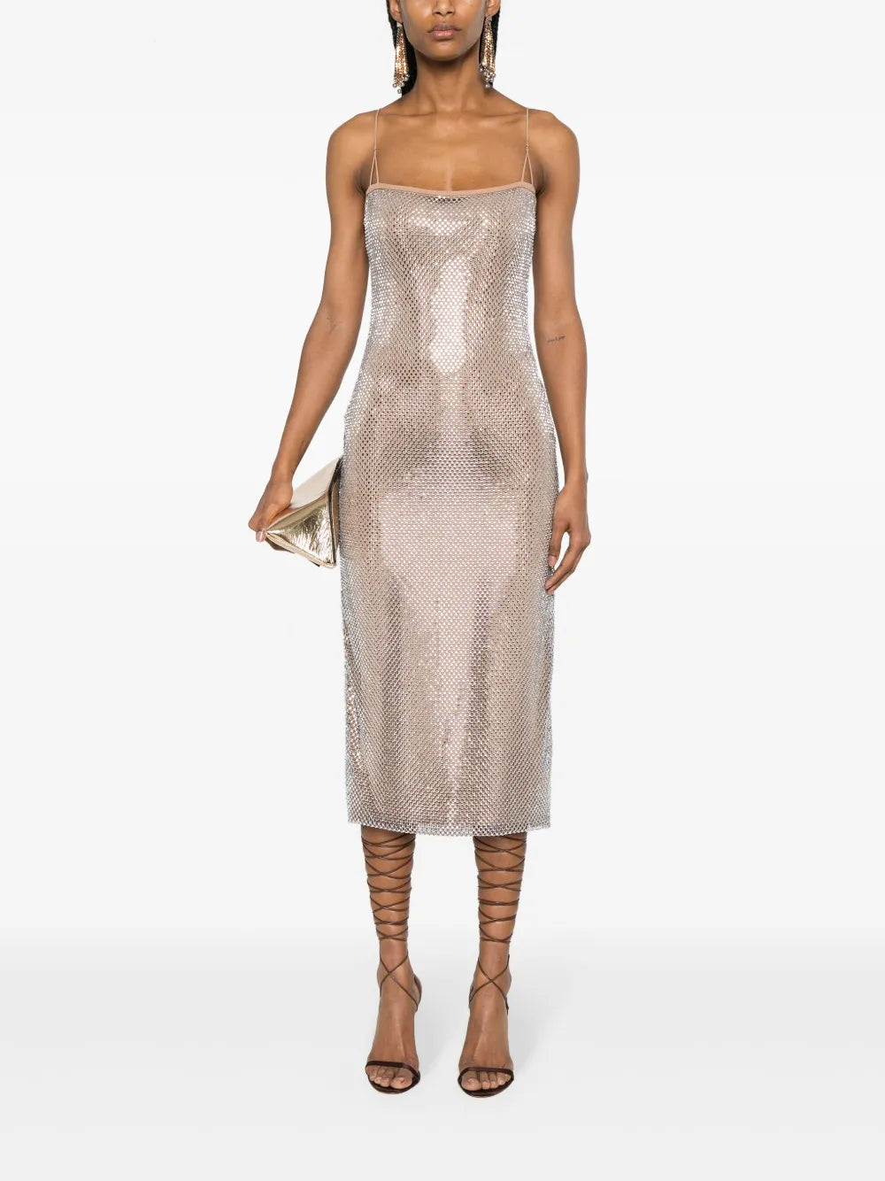 Crystal-Embellished Mini Dress